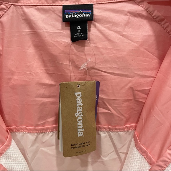 NWT Patagonia Girls XL 14 Pink Light & Variable Hoody Windbreaker Jacket Zip - Picture 4 of 13